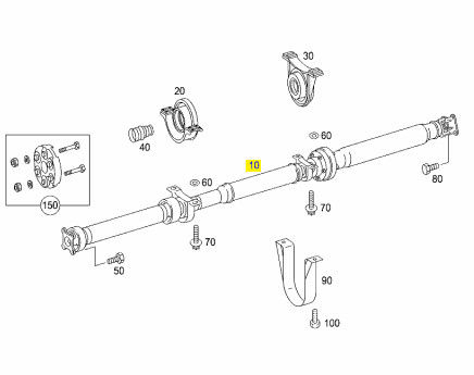 Mercedes Benz W639 Propeller Drive Shaft , 6394103606 Practical Vito Drive Shaft